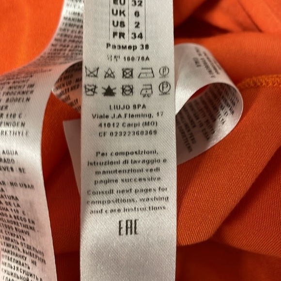 Liu Jo Pink Orange Floral Ruffle Mini Dress Silk Feminine Flowy Beach Resortwear - Picture 9 of 10